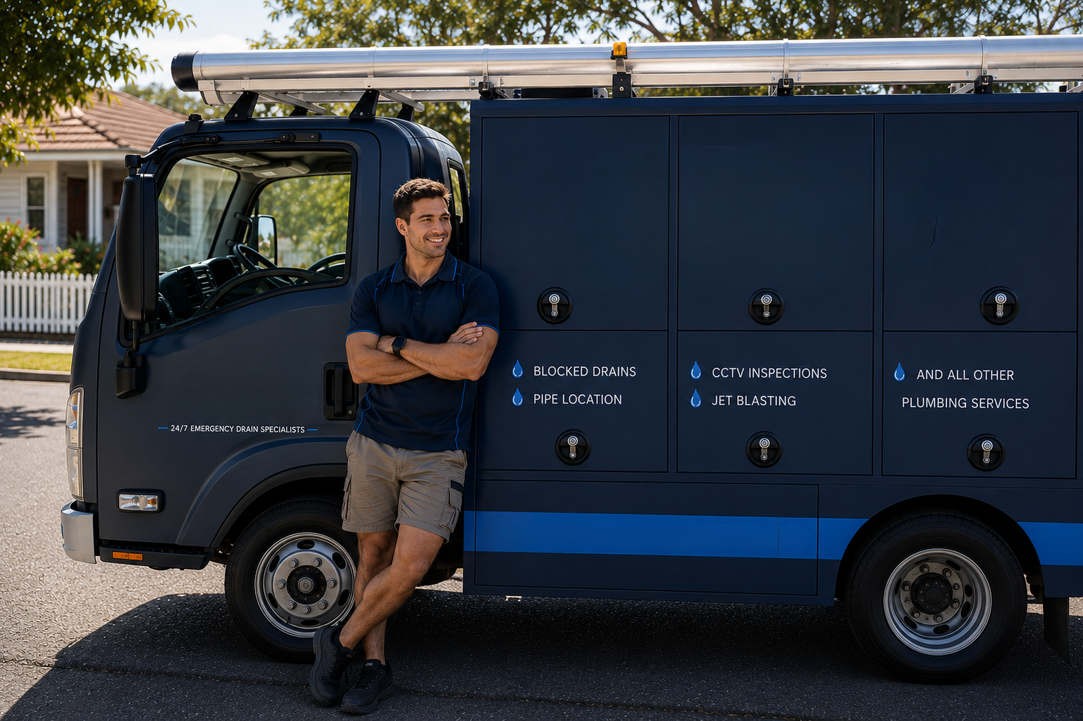 Plumber with Glenwood Blocked Drains van