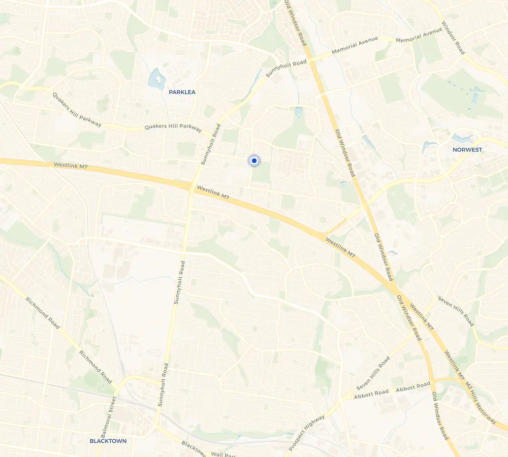 Map of the Glenwood service area and the surrounding Hills District, showing Glenwood and the nearby streets we cover.