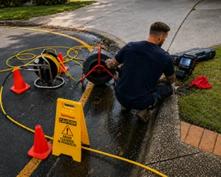 Plumber inspecting a blocked drain in Glenwood