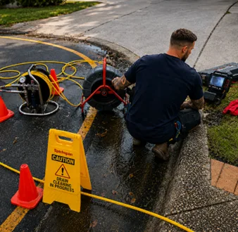 Repairing a burst drain pipe at a Glenwood home